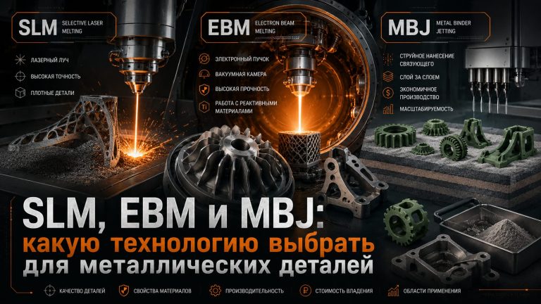 SLM, EBM и MBJ: какую технологию выбрать для металлических деталей