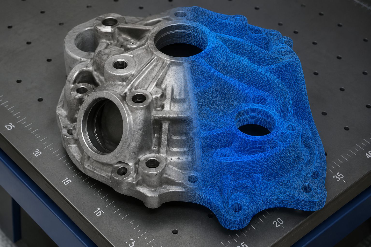 Промышленное 3D-сканирование детали со сложной геометрией