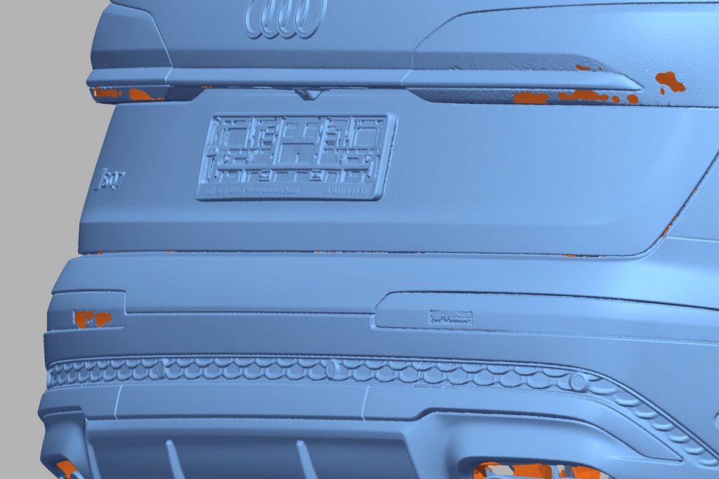 Детальный скан заднего бампера AUDI Q7