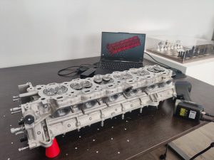 3D-сканирование ГБЦ Ferrari: скан на экране ноутбука